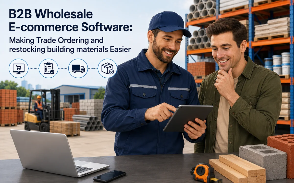 B2B Wholesale E-commerce Software: Making Trade Ordering and restocking building materials Easier